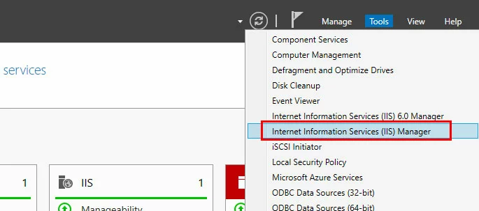 Image: Internet Information Services (IIS) Manager