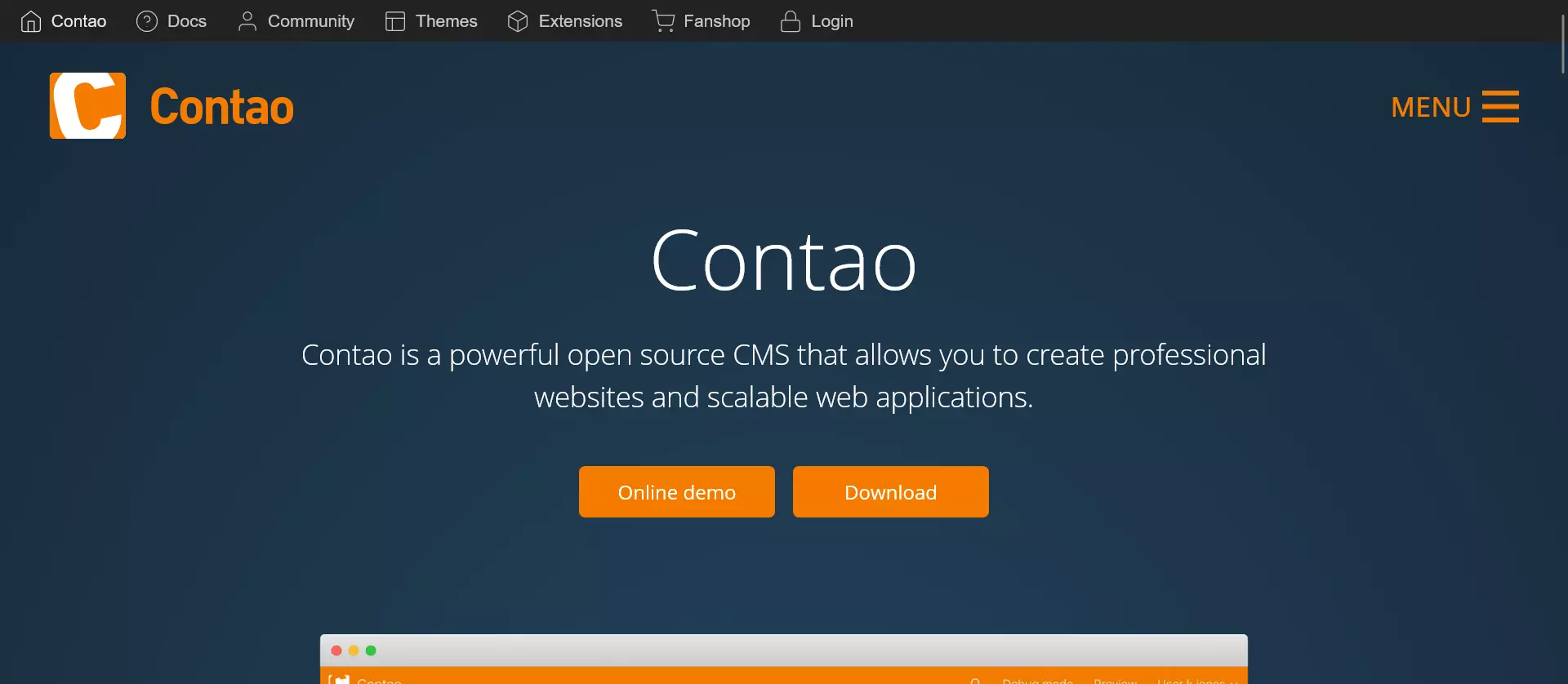 Image: Official Contao website