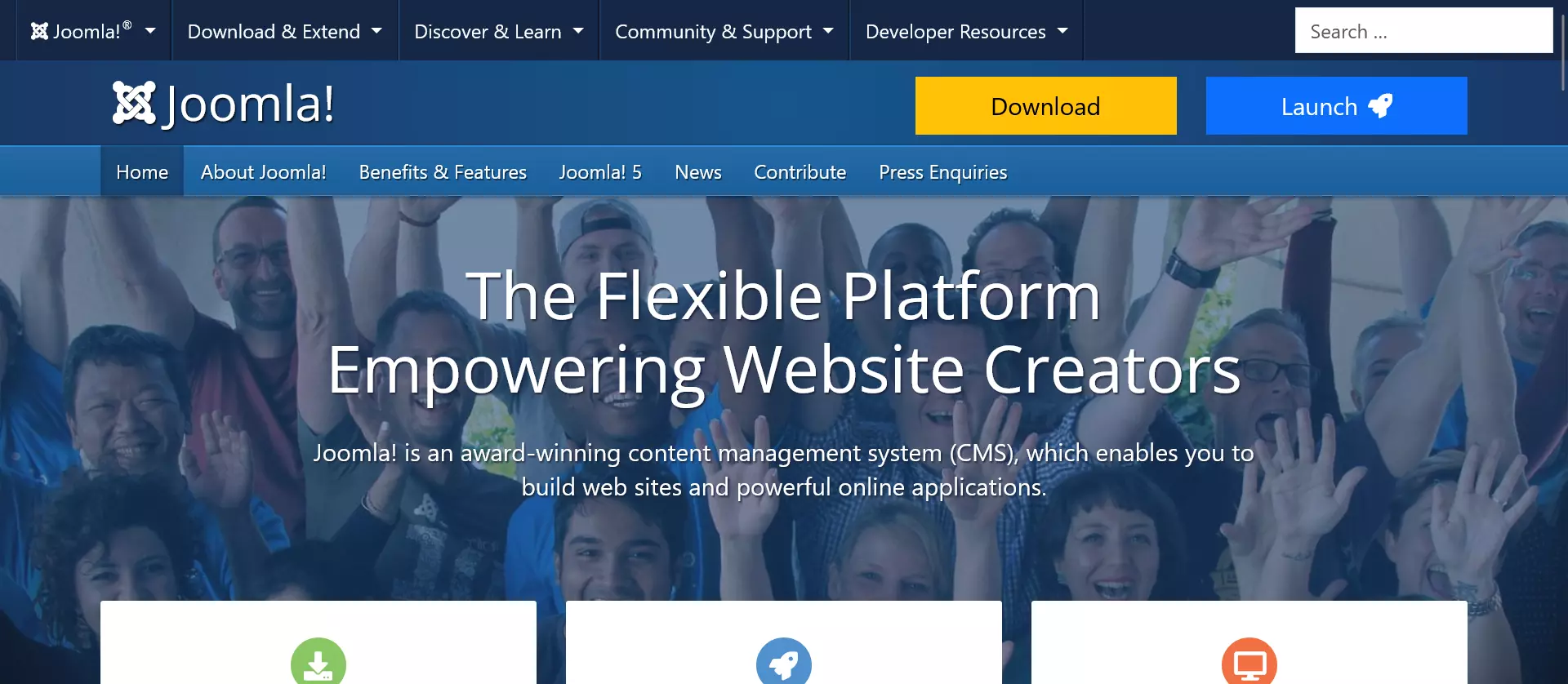 Image: Website of the CMS project, Joomla!