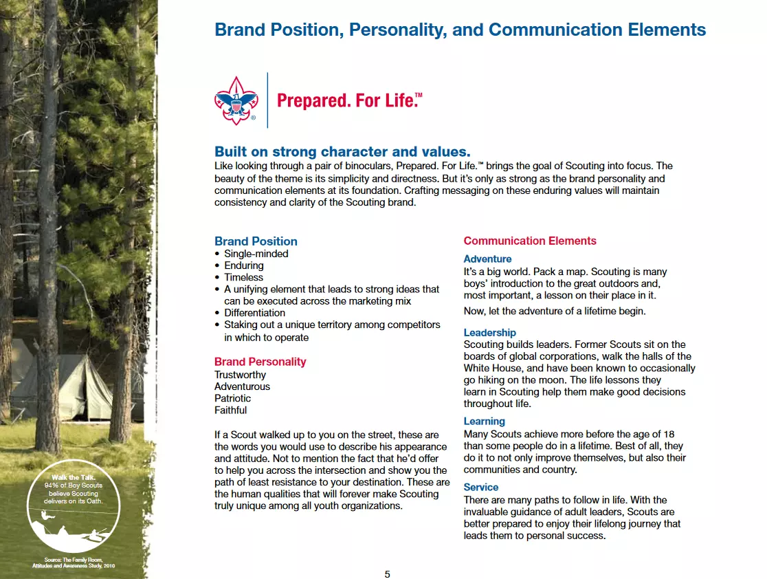 Image: Screenshot of the web style guide for the Boy Scouts of America