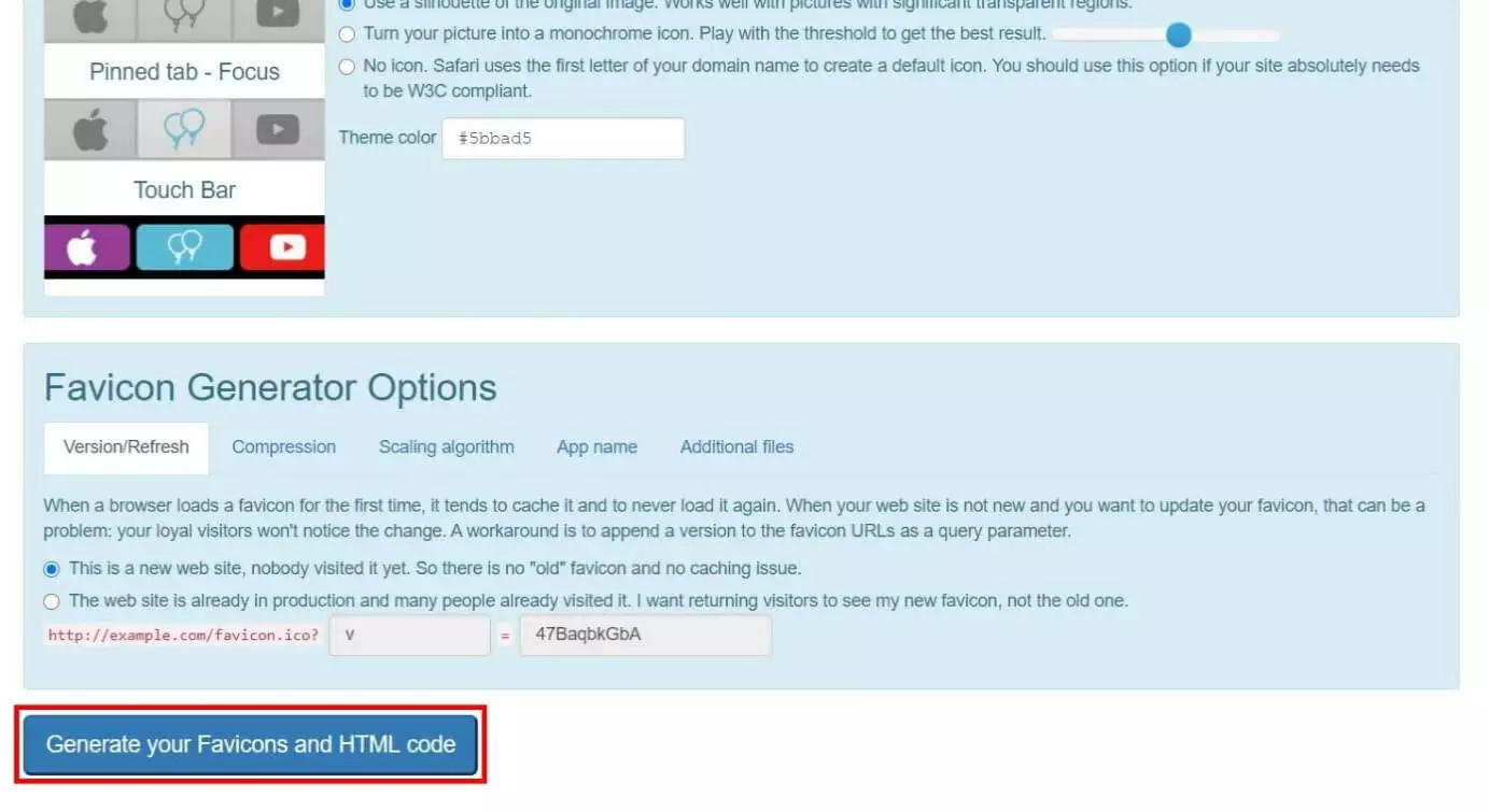 Image: RealFaviconGenerator: Creating your favicon