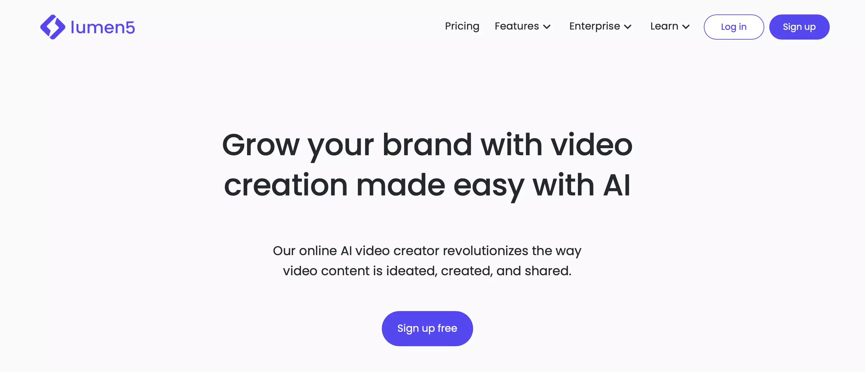 Image: Screenshot of Lumen5 website