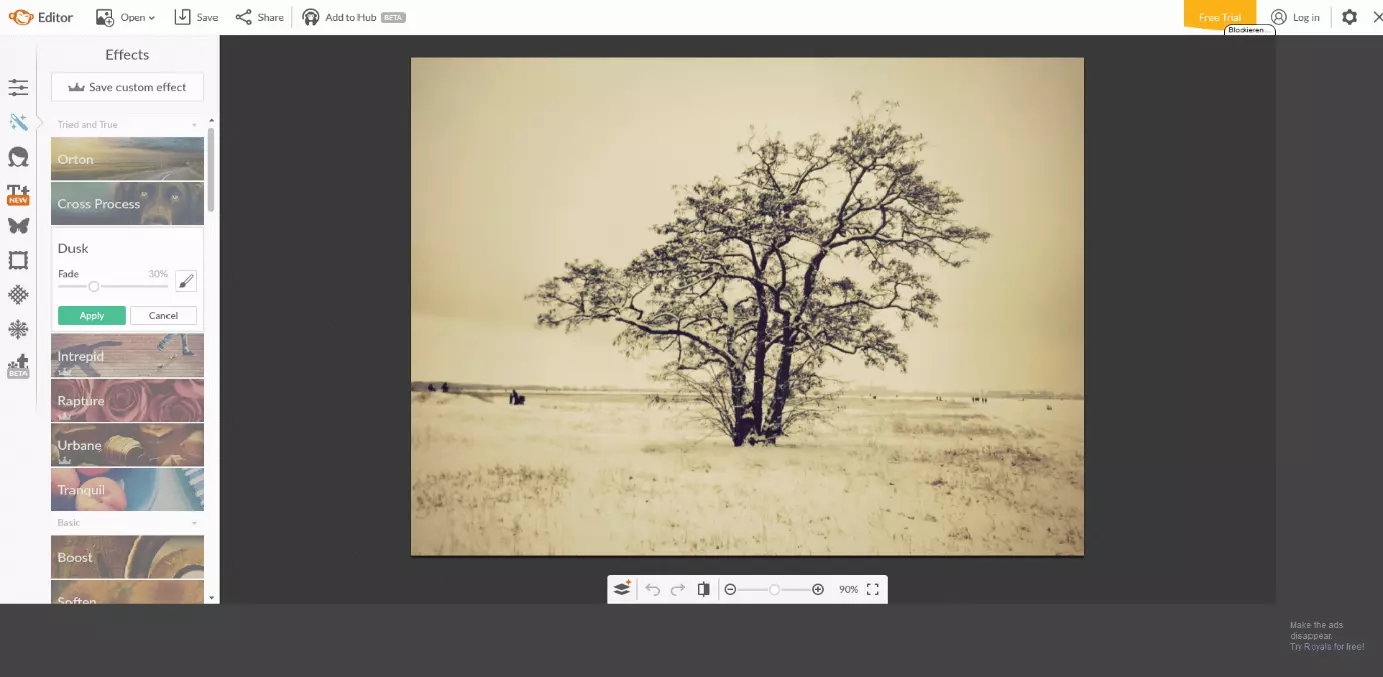 Screenshot of the online tool PicMonkey Image: Screenshot of the online tool PicMonkey