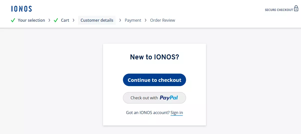 Domain registration with IONOS: customer login Image: Domain registration with IONOS: customer login