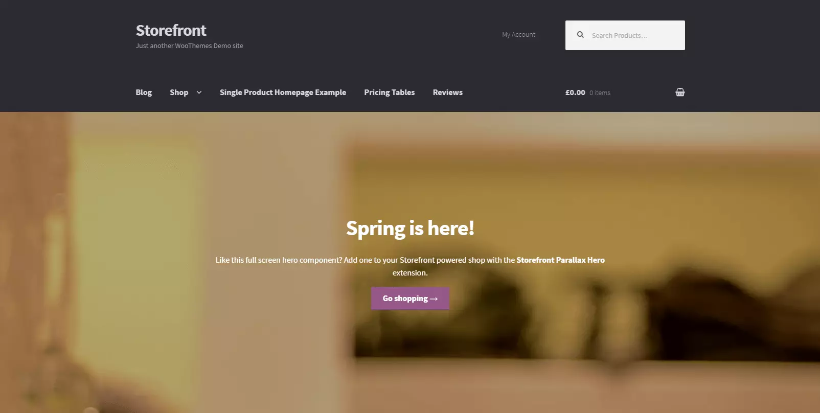 WordPress theme Storefront Image: WordPress theme Storefront